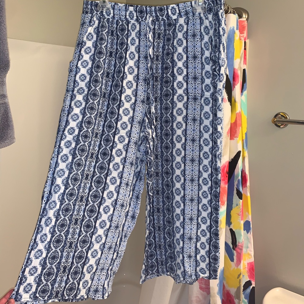 Westport Blue Patterned Flowy Pants